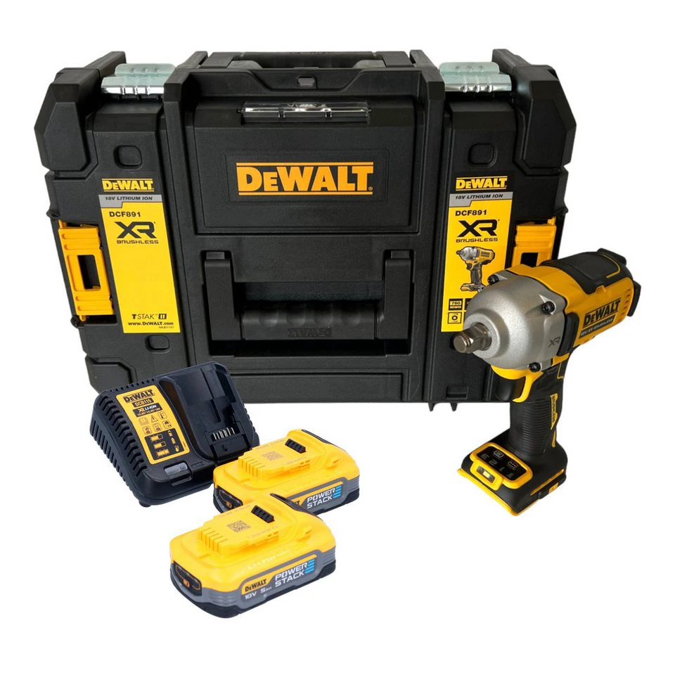 DeWalt Akku-Schlagschrauber DCF 891 H2T 18 V 1084 Nm 1/2" Brushless 2x Akku 5,0 Ah TSTAK