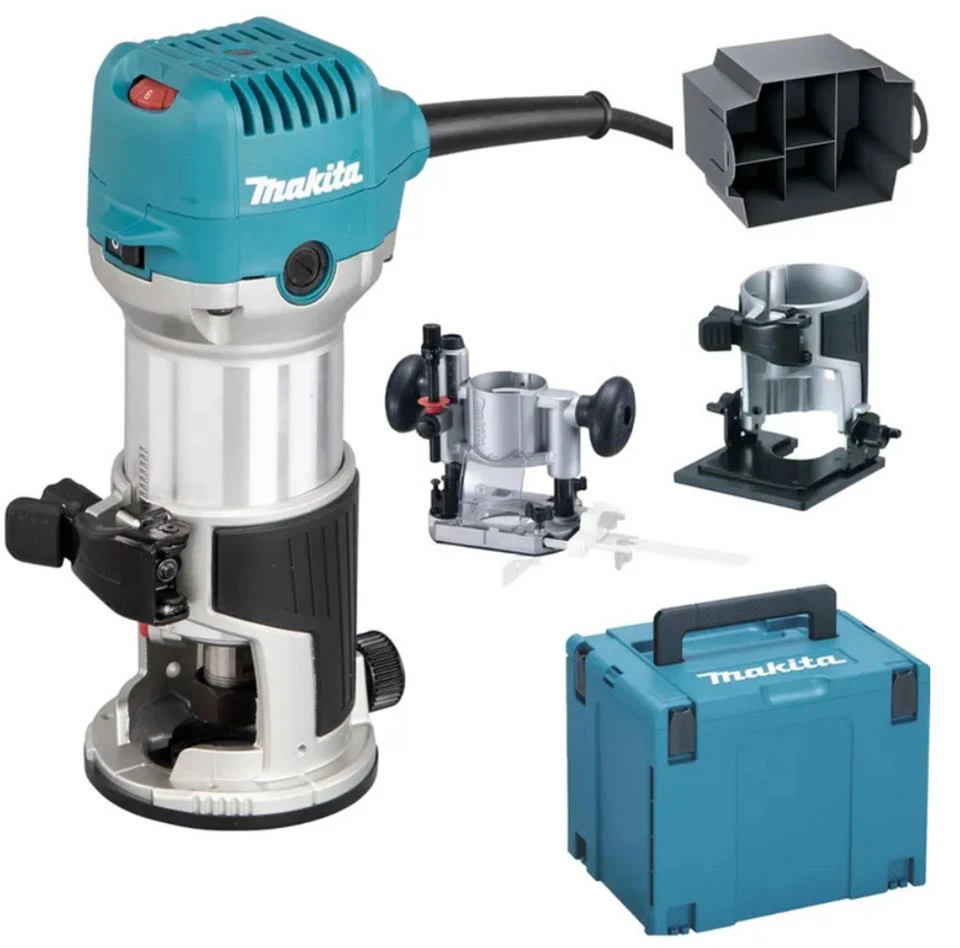 Makita Multifunktionsfräse RT0702CX2J 710 W Makpac Koffer Gr.4 6/8 mm
