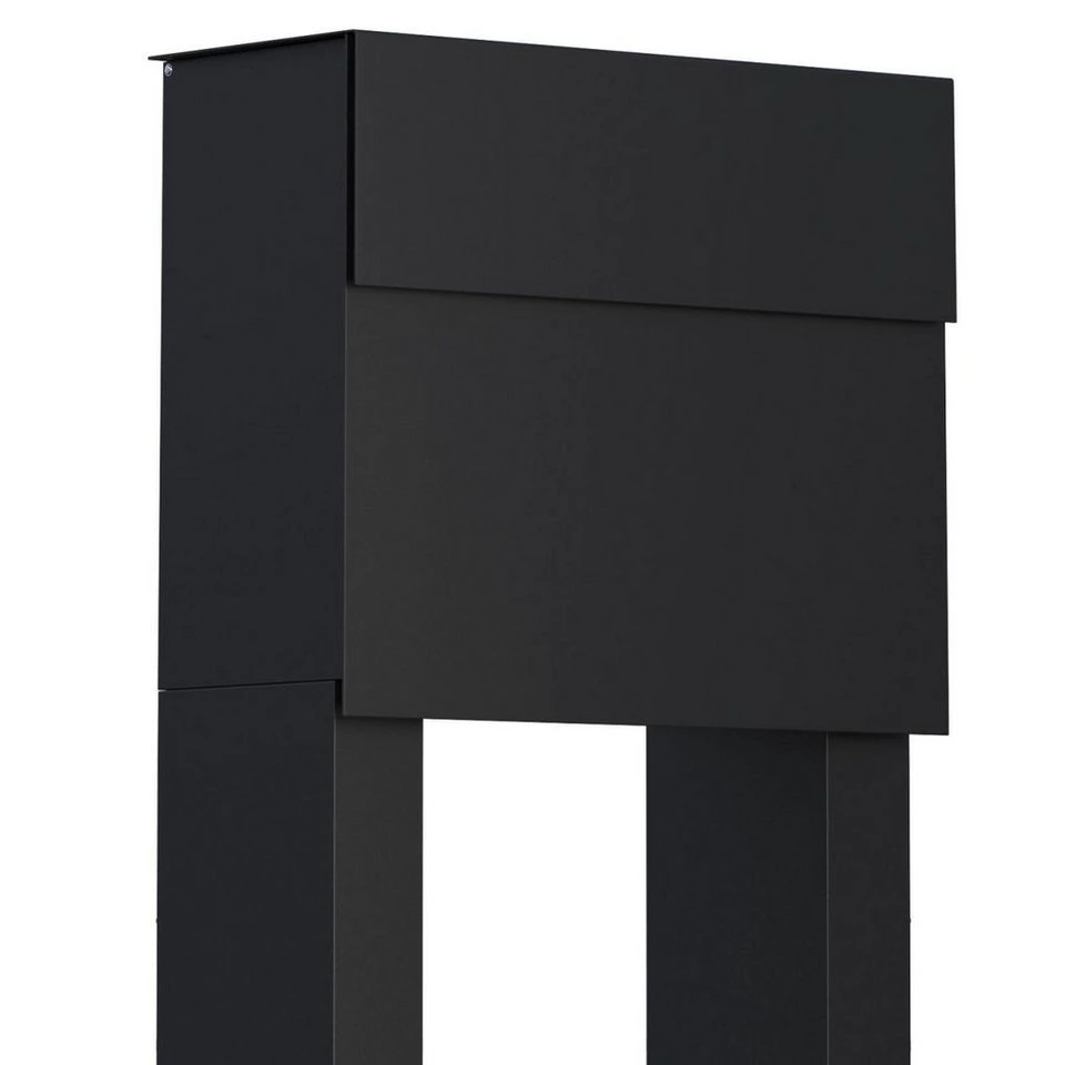Bravios Standbriefkasten Molto Schwarz Querformat Bodenmontage