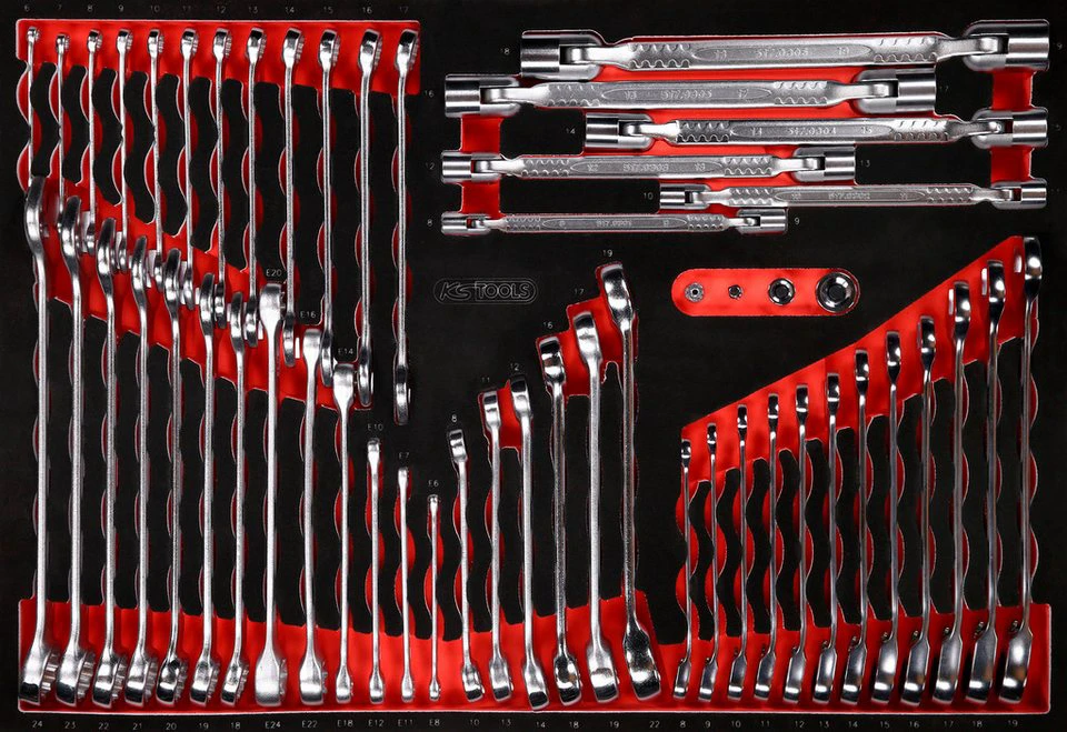 Brilliant Tools Maulschlüssel Schraubenschlüssel-Satz 53-tlg. Schaumstoffeinlage 811.0053