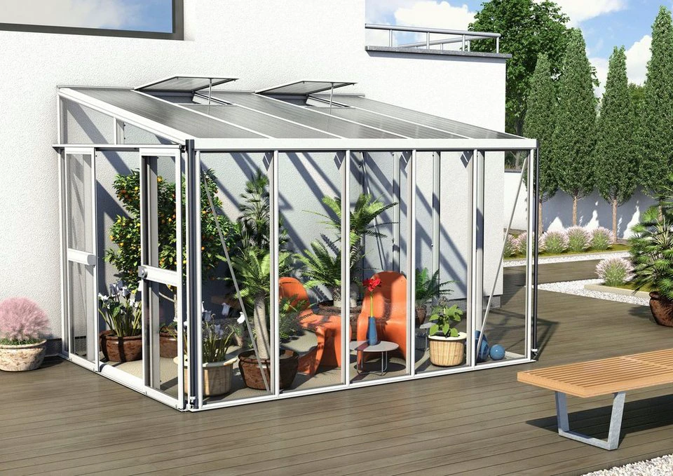 Vitavia Stabilisierungsprofil Nachrüstsatz 8600 weiß Alu-Profile Anlehngewächshaus Athena