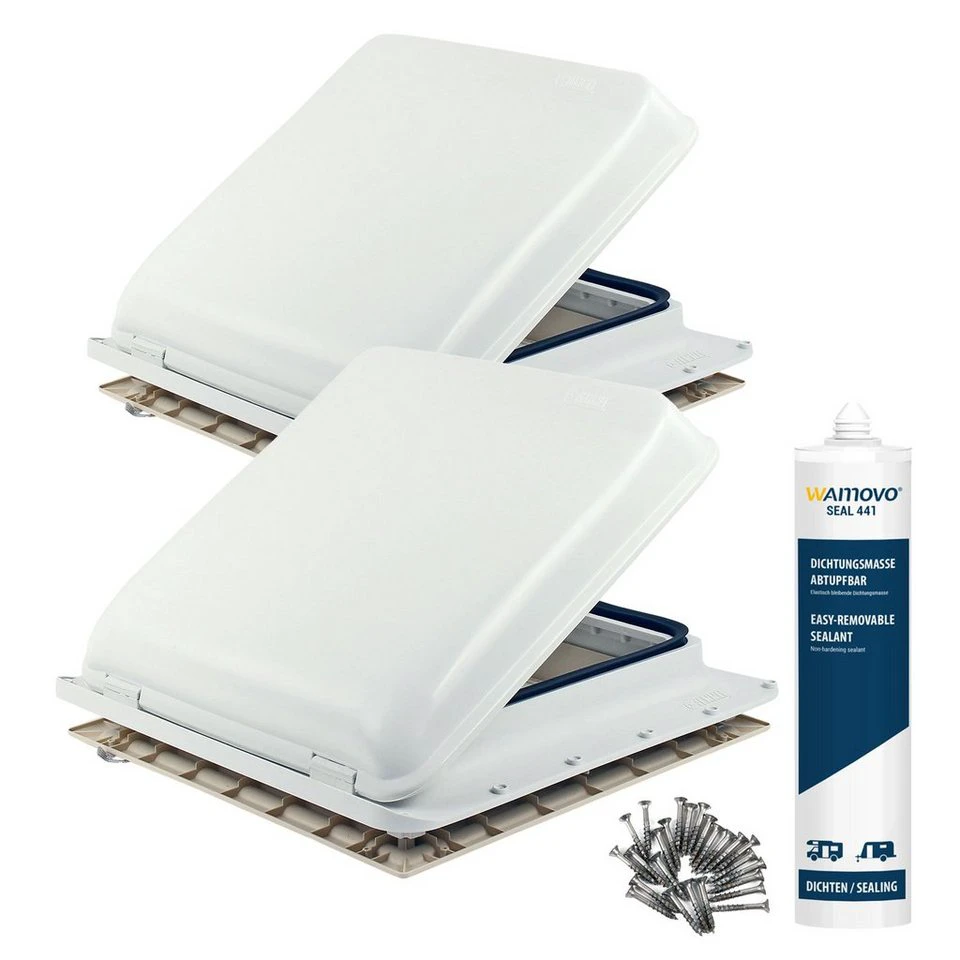 Fiamma Vent Dachfenster 40x40 cm Weiß 2er Set mit Moskitorollo