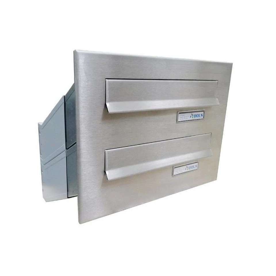 Letterbox24 Durchwurfbriefkasten DV-Serie 2-fach Edelstahl mit variabler Tiefe