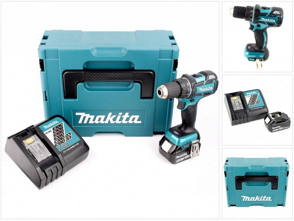 Makita DDF 480 Akku Bohrschrauber 18 V Brushless mit Makpac 2 und 4,0 Ah Akku