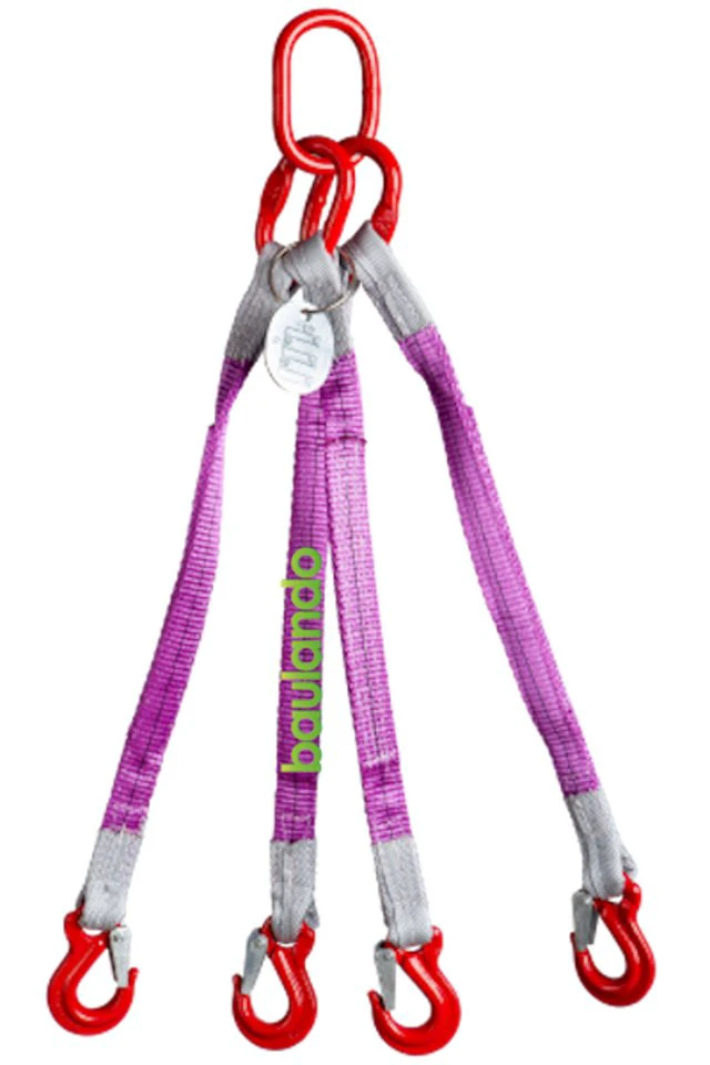 TRIZERATOP Hebebandgehänge 4 Strang 4200 kg 2 Meter Ösenhaken