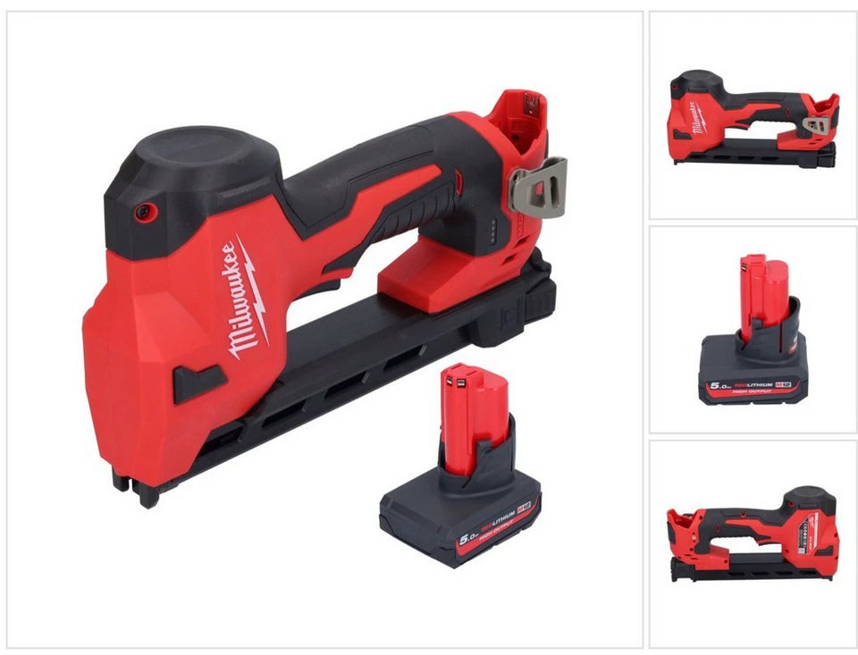 Milwaukee M12 BCST Akku Tacker 12 V 19 x 25,4 mm mit 5,0 Ah Akku