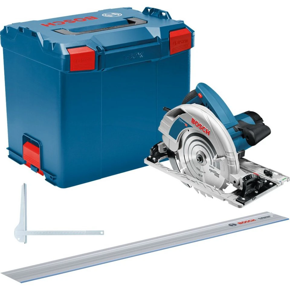 Bosch Professional Handkreissäge GKS 85 G 2.200 Watt mit L-BOXX und Führungsschiene FSN 1400