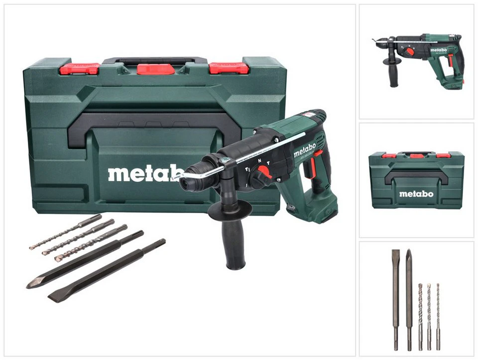 Metabo KH 18 LTX 24 Akku Kombihammer 18 V 2,1 J SDS-plus mit Bohrer Meißel Set