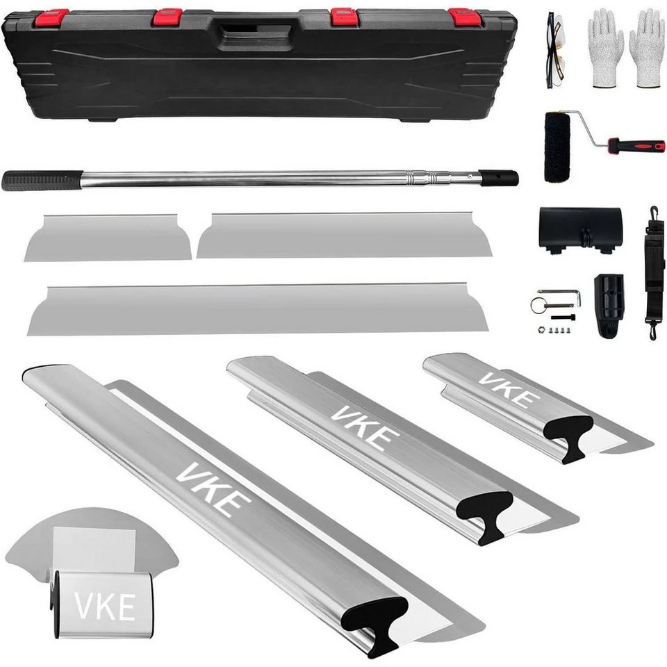 LuxusKollektion Flächenspachtel Set 23-teilig im Koffer Teleskopstange 1–2,1 m Klingen 300/500/800 mm