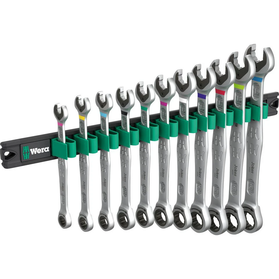 Wera Joker 6000 Ringratschen-Maulschlüssel 11-teilig 9630 Magnetleiste