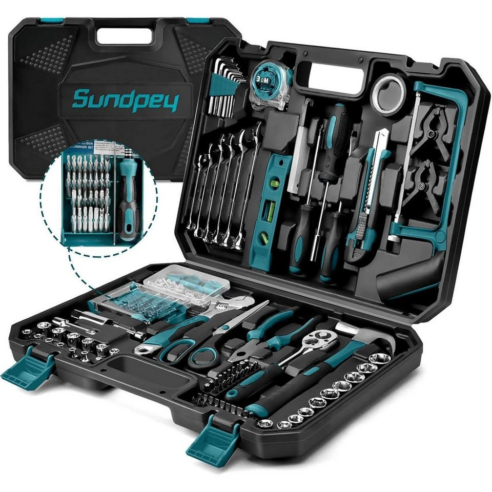 Sundpey Werkzeugkoffer Gefüllt 257-tlg 45# Kohlenstoffstahl 43*9.5*31 cm