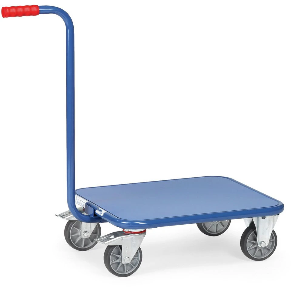 FETRA Transportwagen Griffroller 1163 Stahlblechboden Brillantblau RAL 5007