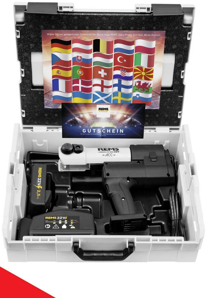 REMS Akku-Press 22V ACC White-Edition Basic-Pack