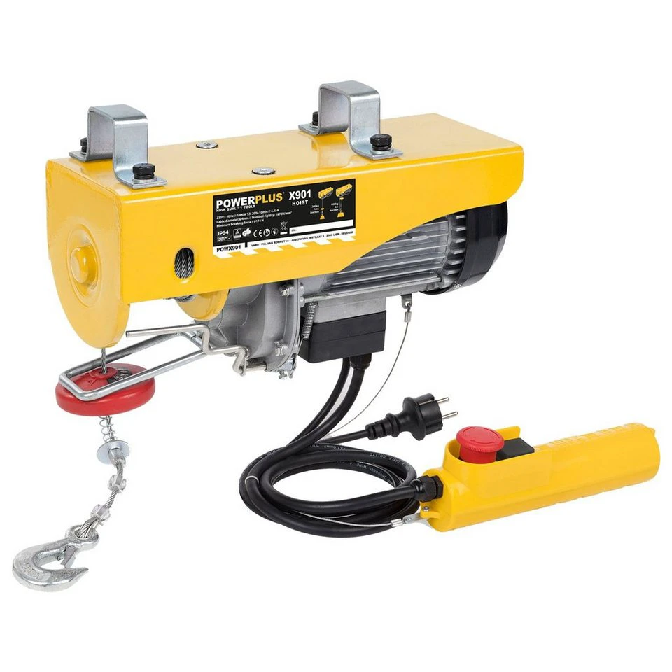 POWERplus Seilwinde elektrisch Elektro-Seilzug 400 kg 12 m