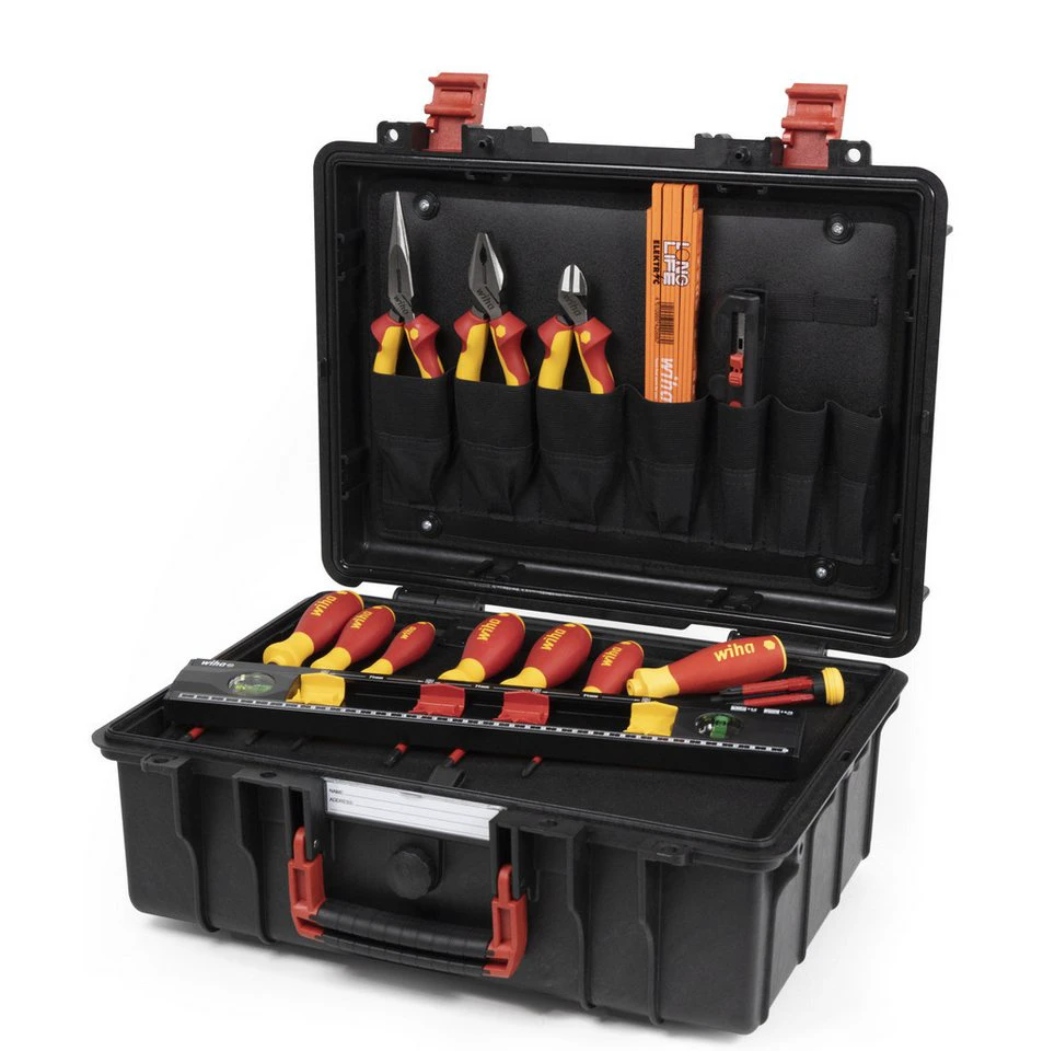 Wiha Werkzeugkoffer Basic 45530 für Elektroinstallation 18-teilig VDE