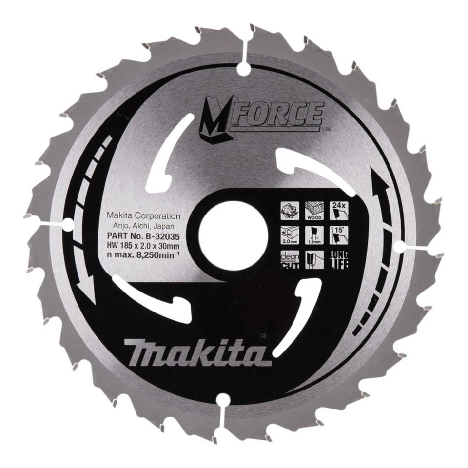 Makita Kreissägeblatt M-FORCE 185 x 30 x 2,0 mm 24 Zähne B-32035