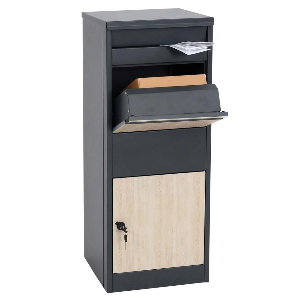 MCW Standbriefkasten MCW-G80 am Boden fixierbar für Briefe und mittlere Pakete abschließbar