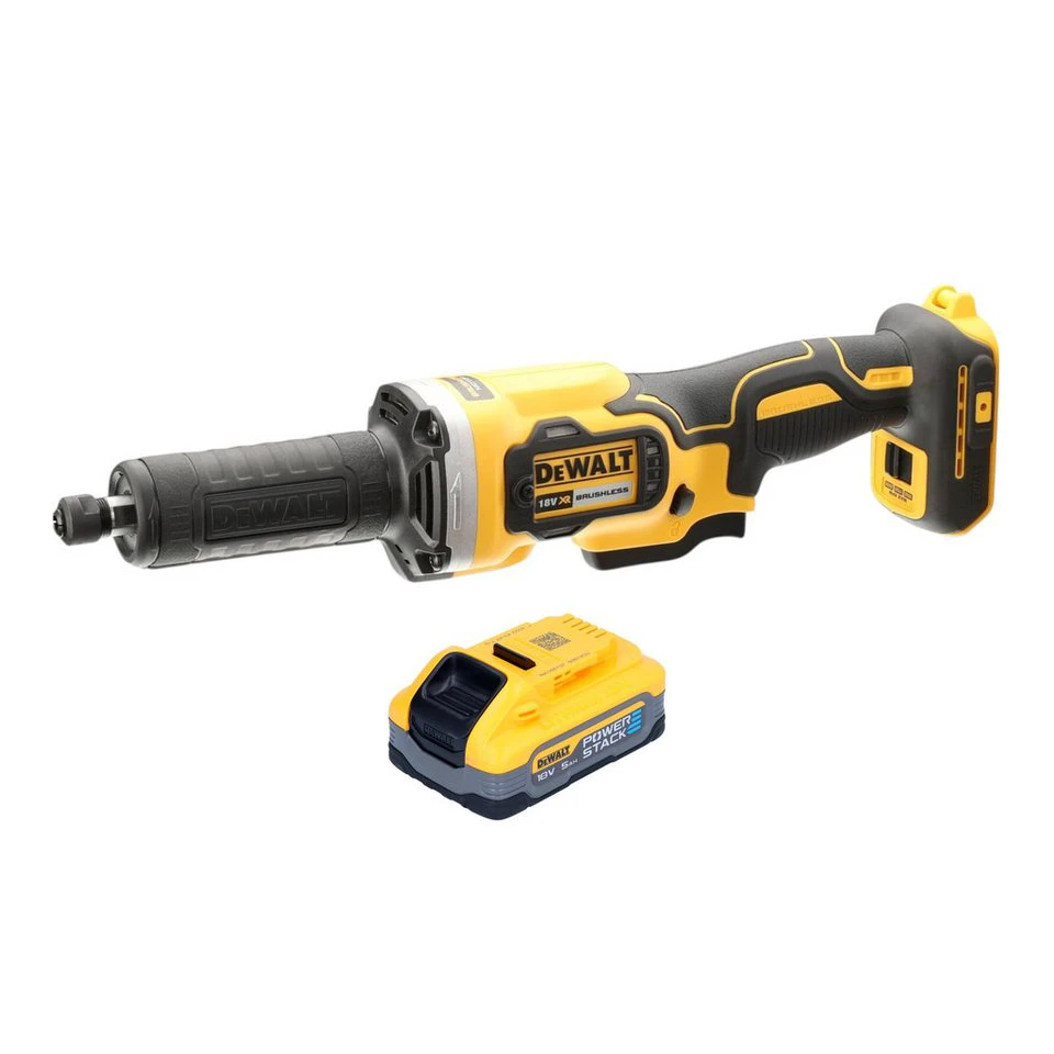 DeWalt Geradschleifer DCG 426 N 18 V Brushless mit Powerstack Akku 5,0 Ah ohne Ladegerät