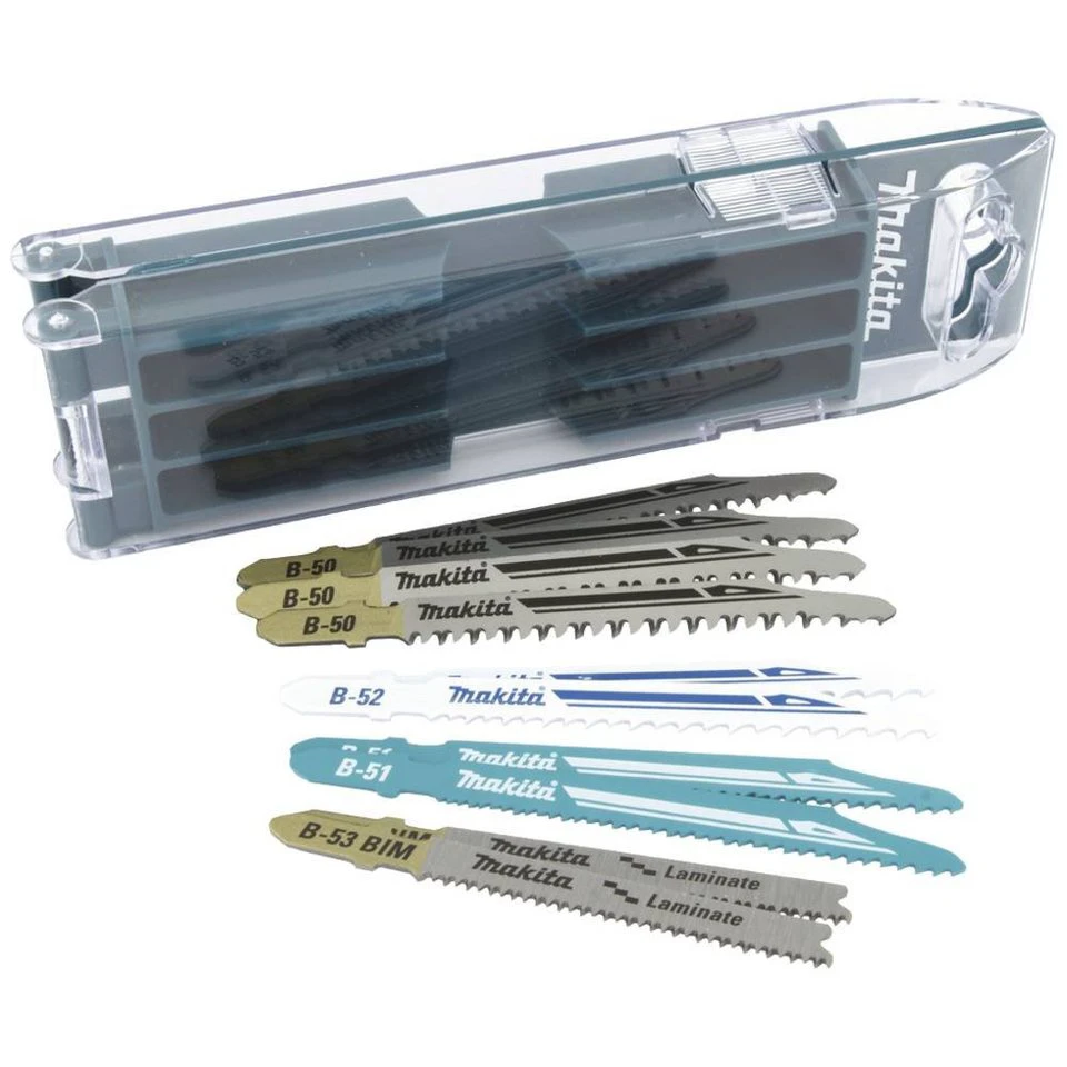 Makita Stichsägeblatt-Sortiment B-44426 10-teilig für Holz Kunststoff Metall Parkett Laminat