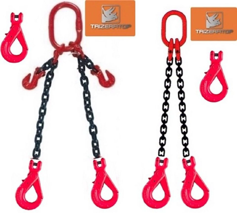 TRIZERATOP Anschlagkette 2-Strang 10 mm 4,25 t 4 m mit Sicherheitsgabelkopfhaken