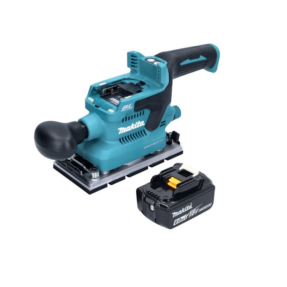 Makita Schwingschleifer DBO 380 Brushless 18 V 93 x 185 mm 1x Akku 6,0 Ah ohne Lader