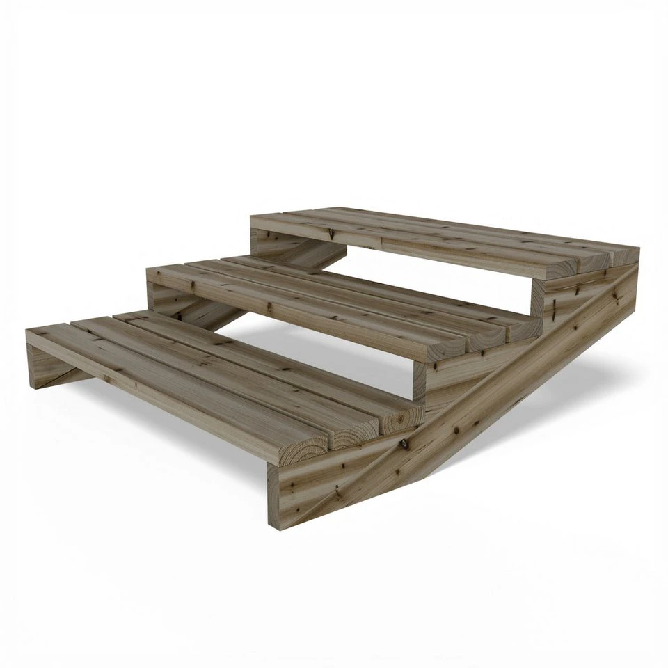 Gartenwelt Riegelsberger Außentreppe Terrassentreppe XL Kiefer imprägniert