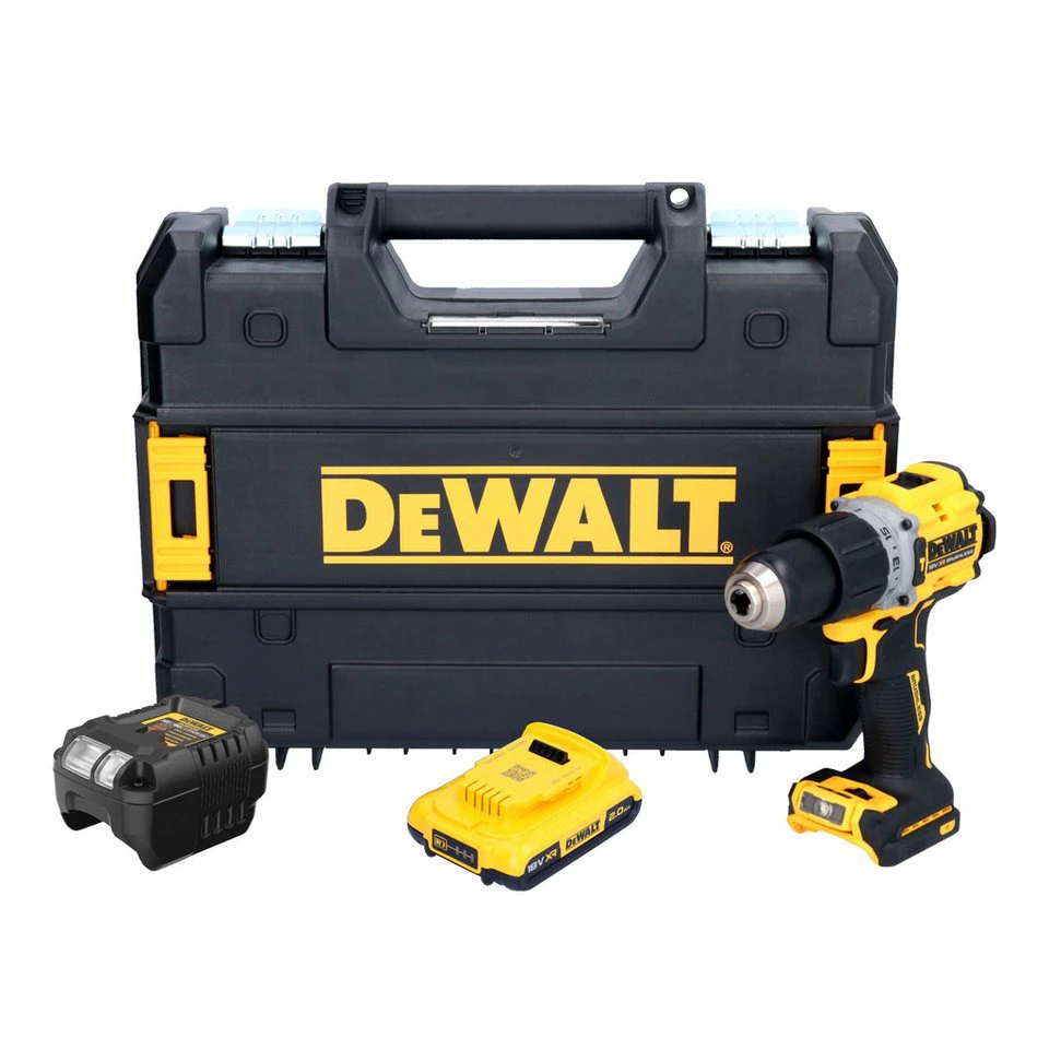 DeWalt DCD 805 Akku-Schlagbohrschrauber 18V 90 Nm mit 2 Ah Akku Ladegerät TSTAK