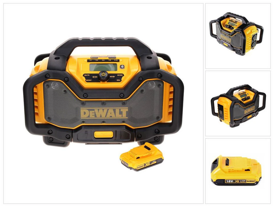 DeWalt DCR027 Akku-Radio DAB+ 10,8-18,0 V mit 2,0 Ah Akku Baustellenradio
