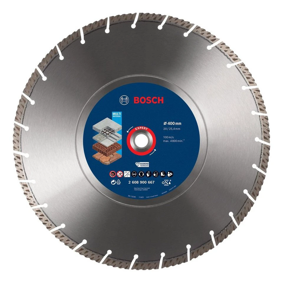 BOSCH Trennscheibe Expert MultiMaterial Diamanttrennscheiben Ø 400 mm 20/25,4 x 3,3 x 12 mm