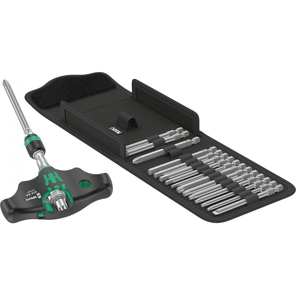 Wera Bit-Set Kraftform Kompakt 400 RA Imperial Set 1 17-teilig Schwarz Grün Stahl