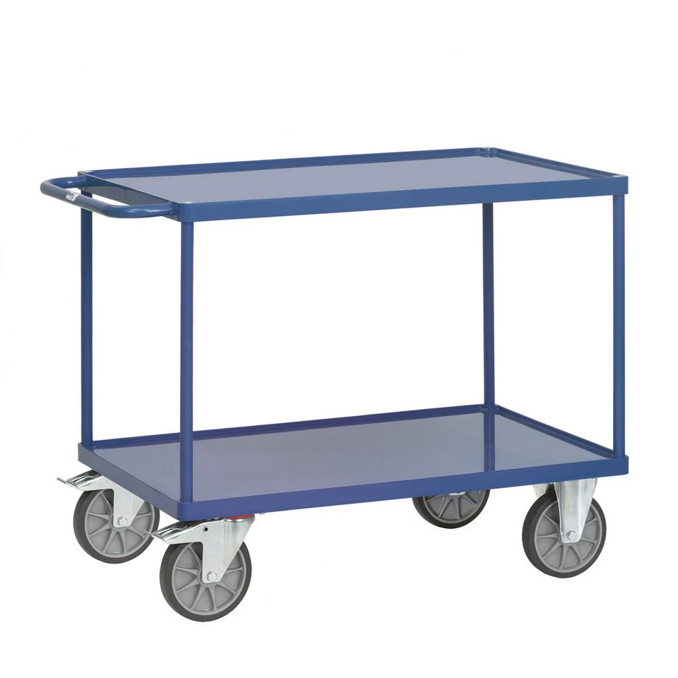 FETRA Tischwagen 2400W Transportwagen 2 Stahlblechwannen blau 500 kg