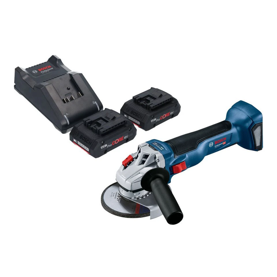 Bosch GWS 18V-10 Professional Akku-Winkelschleifer 18 V 125 mm Brushless 2x ProCORE Akku 4,0 Ah Ladegerät