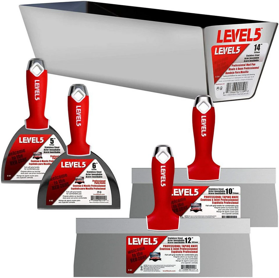 LEVEL5 Universalspachtel Set 5-600 Handwerkzeuge 5 Elemente Edelstahl