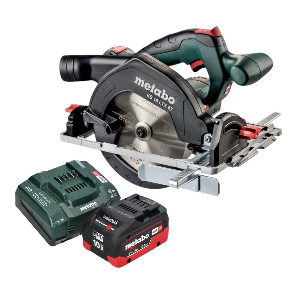 Metabo Kompakt-Handkreissäge KS 18 LTX 57 18 V 165 mm mit 1x LiHD Akku 10,0 Ah Ladegerät