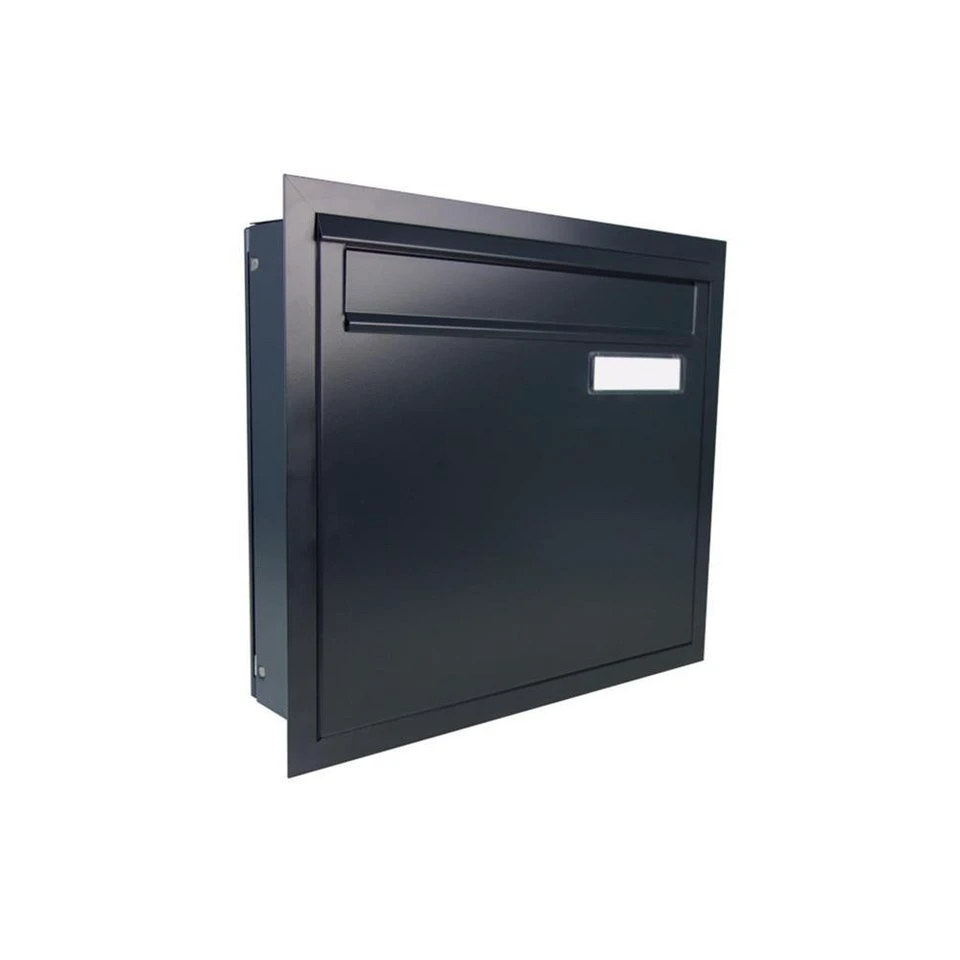 Letterbox24 Durchwurfbriefkasten A-03 Zaun mit Abdeckrahmen RAL-Farben