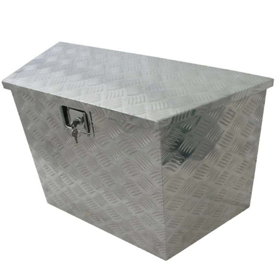 PAT Europe Deichselbox Anhänger Staukiste V-Deichsel Aluminium Riffelblech 830/540 x 360 x 490 mm