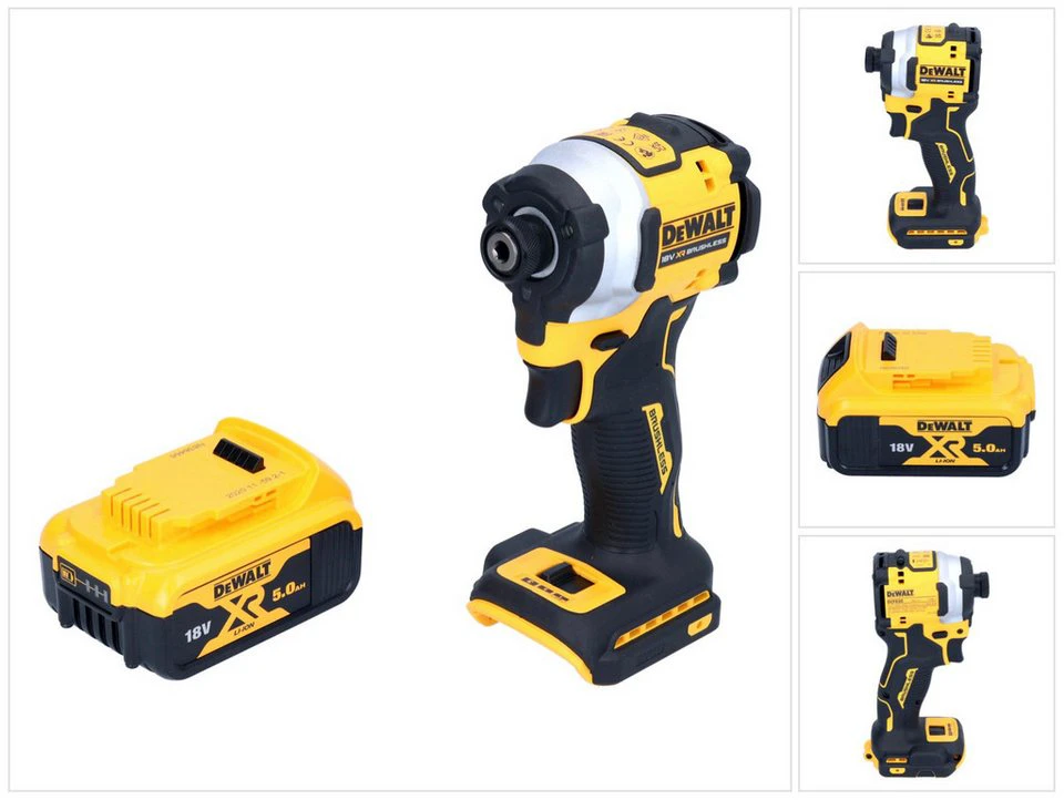 DeWalt Akku-Schlagschrauber DCF 850 18 V 205 Nm 1/4 Zoll Brushless 5 Ah Akku