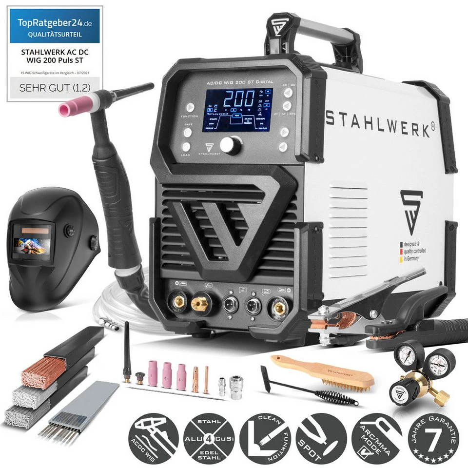 STAHLWERK Schweißgerät AC/DC WIG 200 ST Digital 30-200 A MMA Inverter