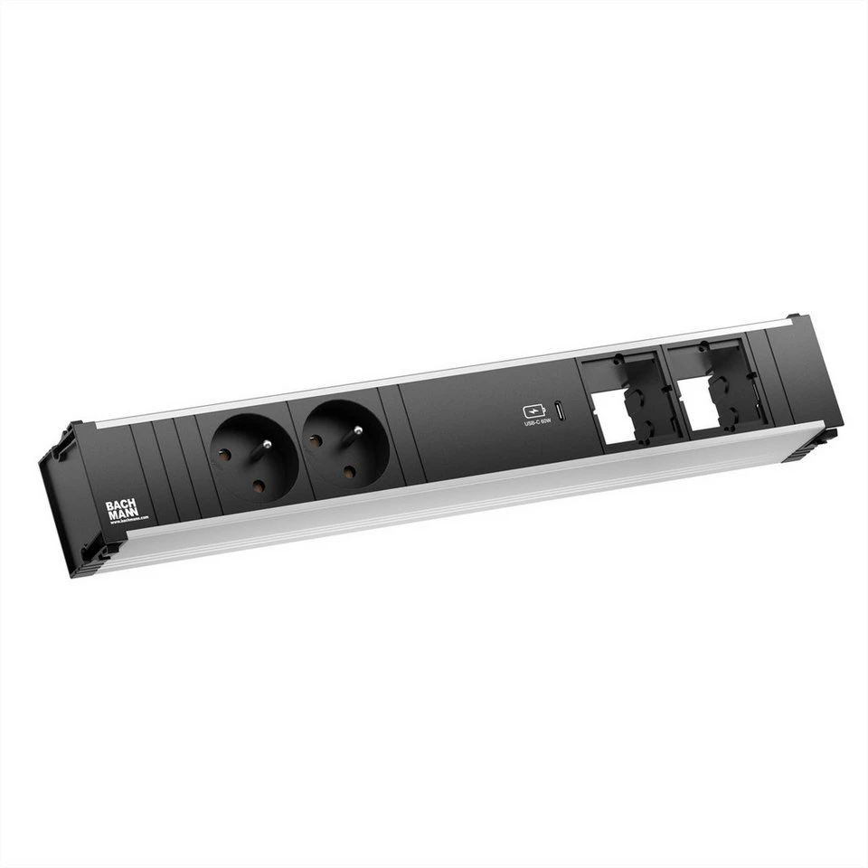 Bachmann CONI Einbau-Tischsteckdosenleiste 2xUTE 1xUSB C 60W 2xCM 0,2m GST18