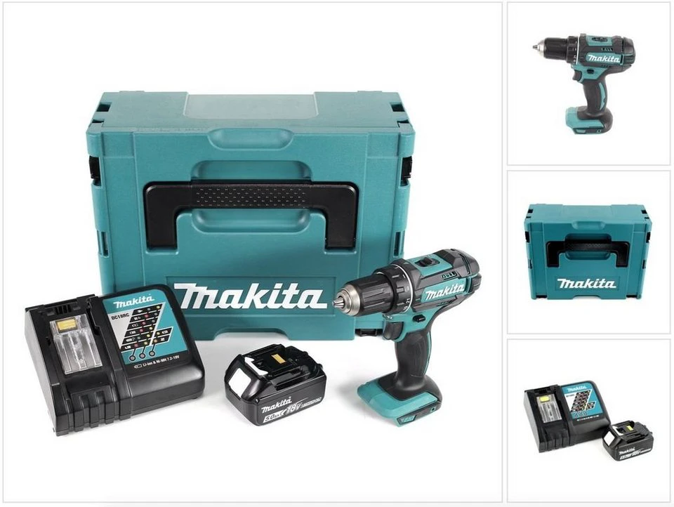 Makita Akku-Bohrschrauber DDF 482 RT1J 18 V 62 Nm 5,0 Ah Akku Ladegerät