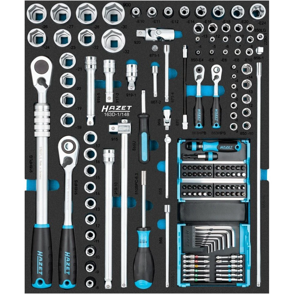 HAZET Steckschlüssel-Satz 163D-1/148 148-teiliges Werkzeugset für Assistent 179NXXL-8D