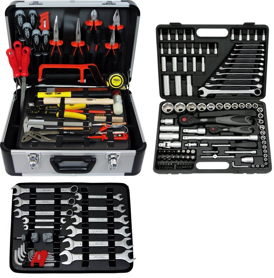 FAMEX Werkzeugset 719-44 Alu-Werkzeugkoffer 214-tlg für den Profi