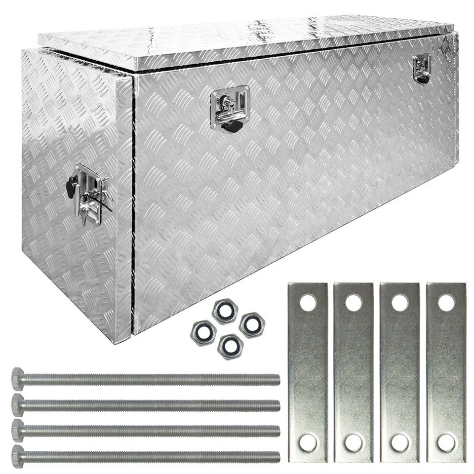 Trucky Anhänger-Deichselbox aus Aluminium mit Montagesatz 155 x 35 x 53 cm