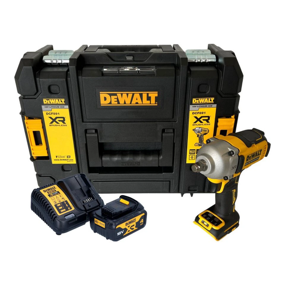 DeWalt Akku-Schlagschrauber DCF 891 M1T 18 V 1084 Nm 1/2" Brushless 4,0 Ah Akku Ladegerät