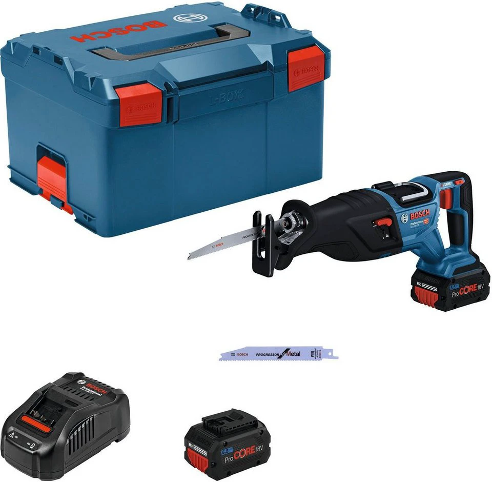 Bosch Professional Akku-Säbelsäge GSA 18V-28 BITURBO Set Brushless 2x PC5,5Ah L-BOXX