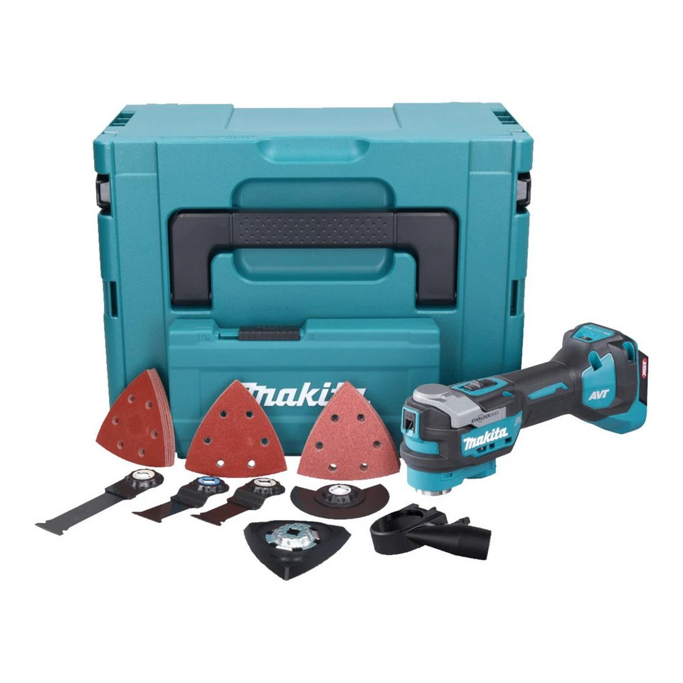 Makita Akku-Multifunktionswerkzeug TM 001 GZ03 40 V max Starlock Max Brushless Zubehörset Makpac