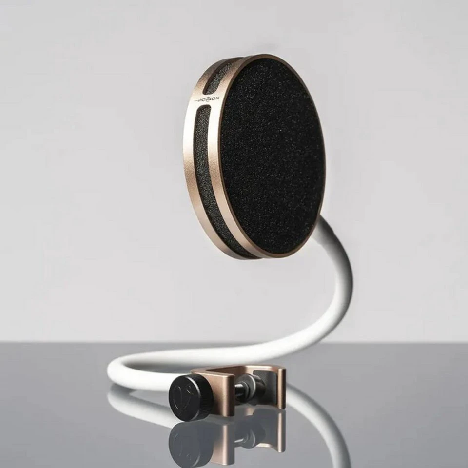 Isovox Isopop Poppfilter Rose Gold mit Schwanenhals 340mm und Stativklemme 25mm