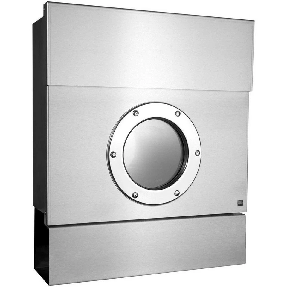 Radius Design Letterman 2 II Edelstahl Briefkasten mit Zeitungsfach und Bullauge