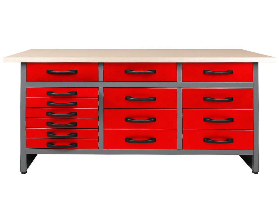 ONDIS24 Werkbank Arbeitsplatte 160 cm Werktisch rot