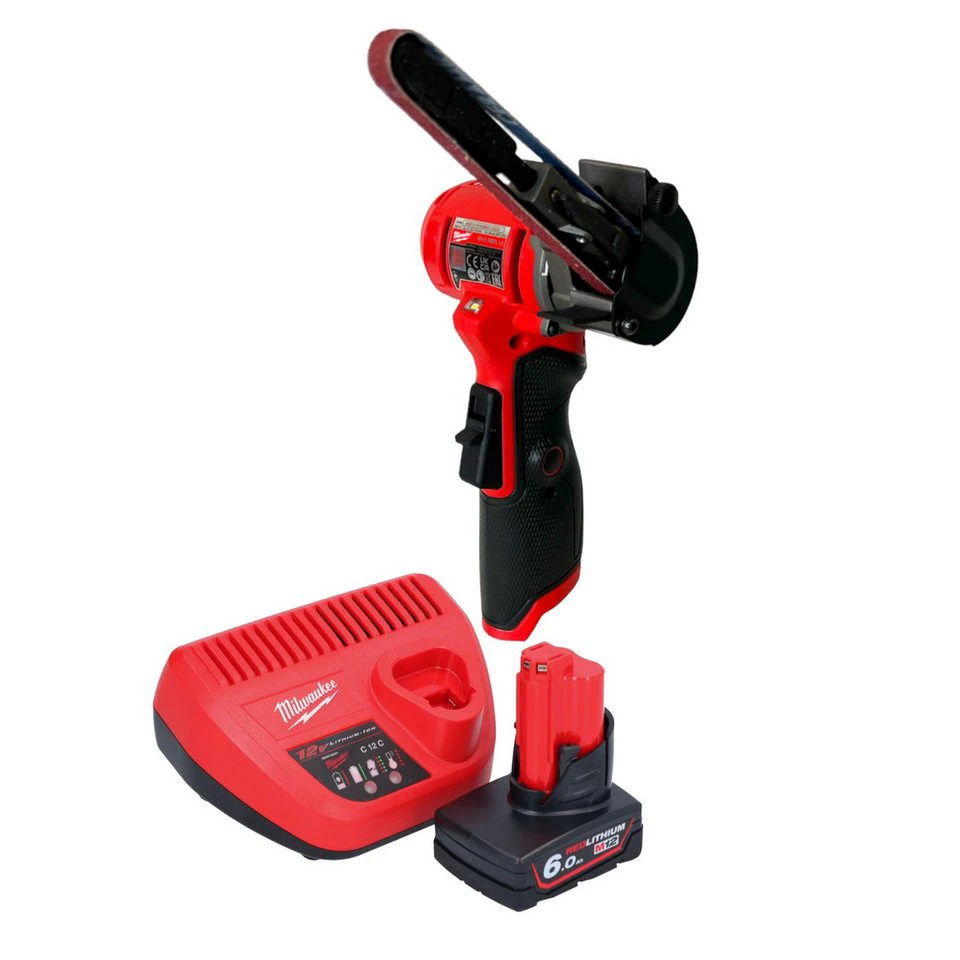 Milwaukee M12 FBFL10 Akku-Bandfeile 12 V 10 x 330 mm 6,0 Ah Ladegerät